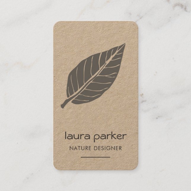 Rustic Leaf Dry Nature Yoga Meditation Massage Business Card (Front)