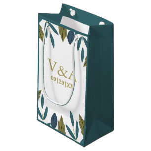 Rustic Leaf Floral Wedding Small Gift Bag