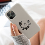 Rustic Leaf Monogram Initial Cream Neutral Case-Mate iPhone 14 Pro Case<br><div class="desc">A hand drawn crescent wreath of leaves and laurels surrounds your monogram or initial. This laurel wreath has a farmhouse or rustic feel. Click the customise button to change the background colour or to add more text.</div>