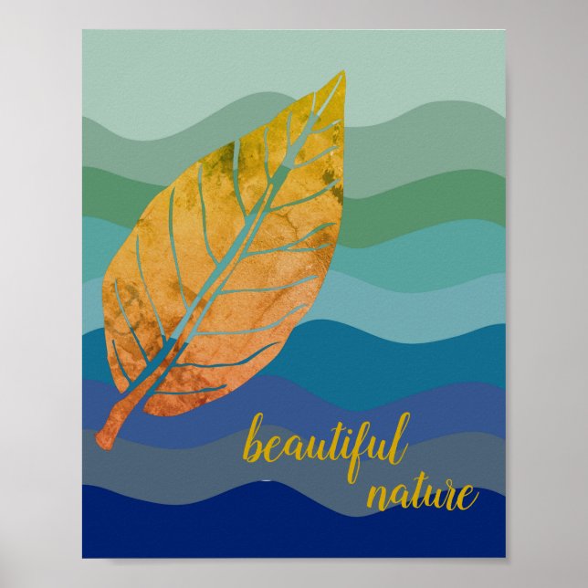 Rustic leaf Nature Love Art Paint Poster (Front)