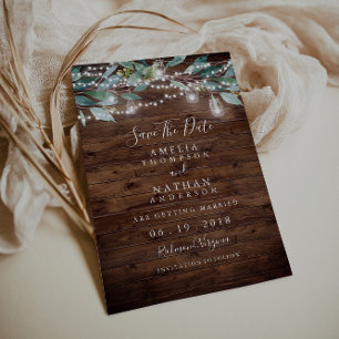 Rustic Leaf String Lights Save The Date