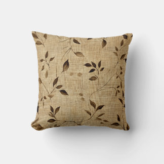 Rustic Leaf Vine on Burlap Cushion