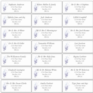 Rustic Leafy Guest Name Address Labels