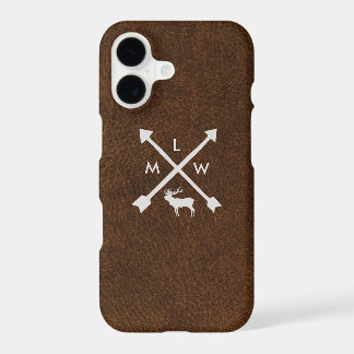 Rustic Leather Look Monogram iPhone 7+ Case