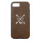 Rustic Leather Look Monogram iPhone 7+ Case