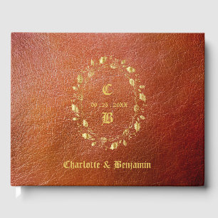 Rustic Leather Wedding Guest Book