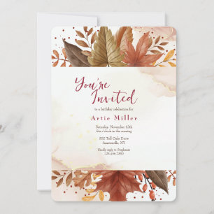 Rustic Leaves Invitation