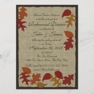 Rustic Leaves Rehearsal Dinner Invitation