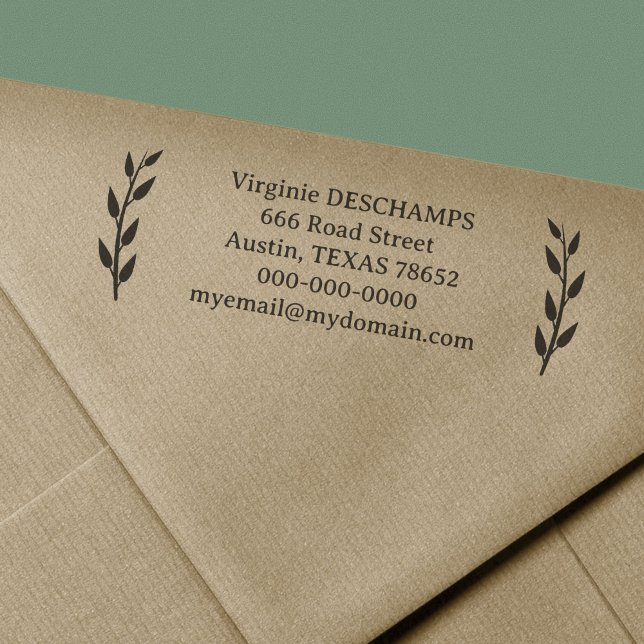 Rustic Leaves Return Address Self-inking Stamp (Rustic Leaves Return Address Self-inking Stamp)