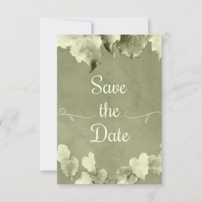 Rustic Leaves Save The Date (Front)