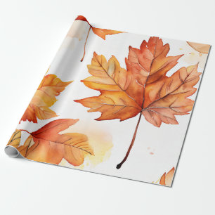 Rustic Leaves: Warm Autumn Patterns Wrapping Paper