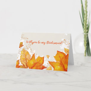 Rustic Leaves Wedding Bridesmaid Invitation