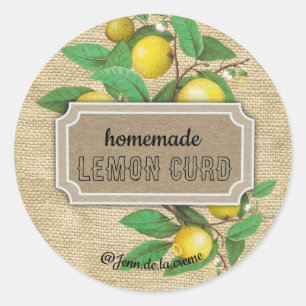 Rustic Lemon Curd Catering Classic Round Sticker