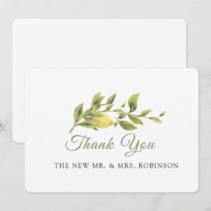 Rustic Lemon Grass Wedding ElegantThank You Card