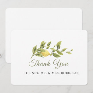 Rustic Lemon Grass Wedding ElegantThank You Card