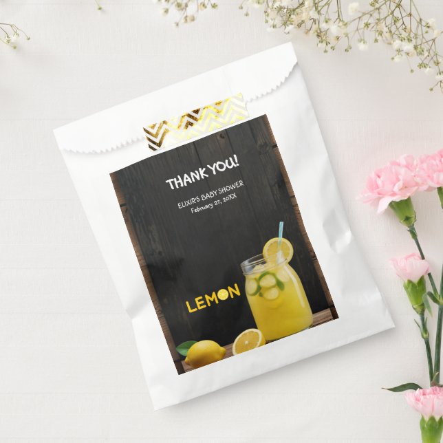 Rustic Lemon Lemonade Baby Shower Favour Bags (Sealed)