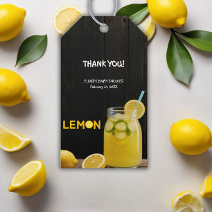 Rustic Lemon Lemonade Baby Shower Gift Tags