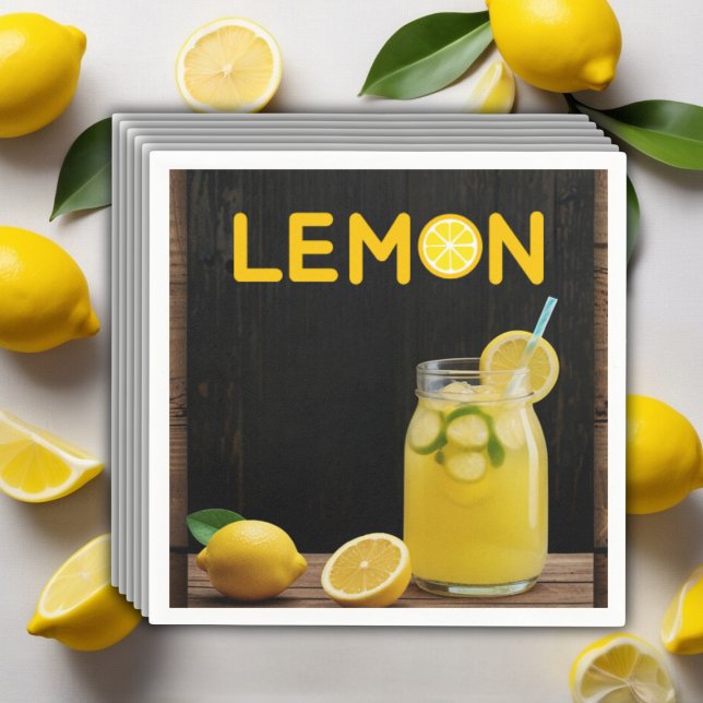 Rustic Lemon Lemonade Baby Shower Napkin (Creator Uploaded)