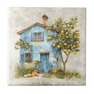 Rustic Lemon Shabby Chic Cottage Ceramic Tile