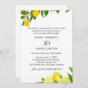Rustic Lemon Wedding Invitation