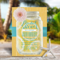 Rustic Lemons in Mason Jar Teal Belt Bridal Shower