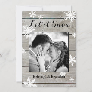 Rustic Let it Snow Holiday Photo Card