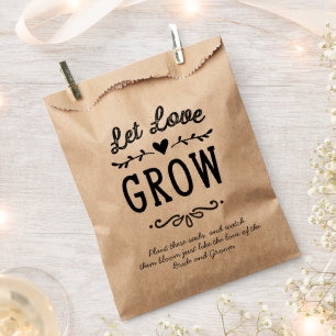Rustic Let Love Grow Seed Wedding  Favour Bag