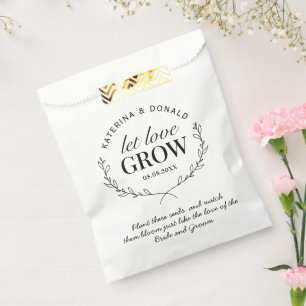 Rustic Let Love Grow Seed Wedding  Favour Bags