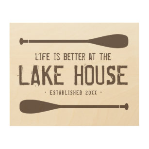 Rustic Life Is Better At The Lake House Paddles Wood Wall Art