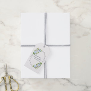 Rustic Light Blue and White Floral Quinceañera  Gift Tags