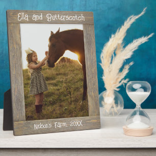 Rustic Light Brown Wood Planks Text Photo Frame