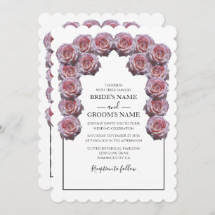 Rustic Light Pink Roses Wedding Invitations