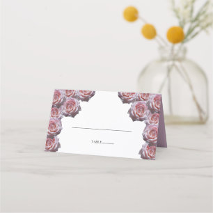 Rustic Light Pink Roses Wedding Place Card