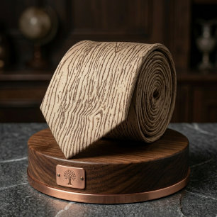 Rustic Light Wood Grain Texture Pattern Tie