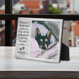 Rustic Light Wood Pet Loss Pet Memorial Photo Plaque