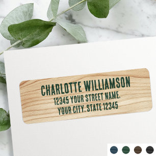 Rustic Light Woodgrain Green Return Address