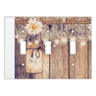 Rustic Lighted Mason Jars Daisies Lace & Burlap