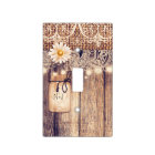 Rustic Lighted Mason Jars Daisies Lace & Burlap