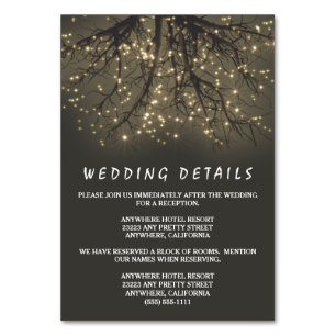 Rustic Lighted Tree Branch Wedding Enclosure Cards