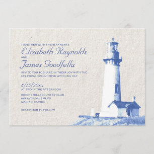 Rustic Lighthouse Wedding Invitations