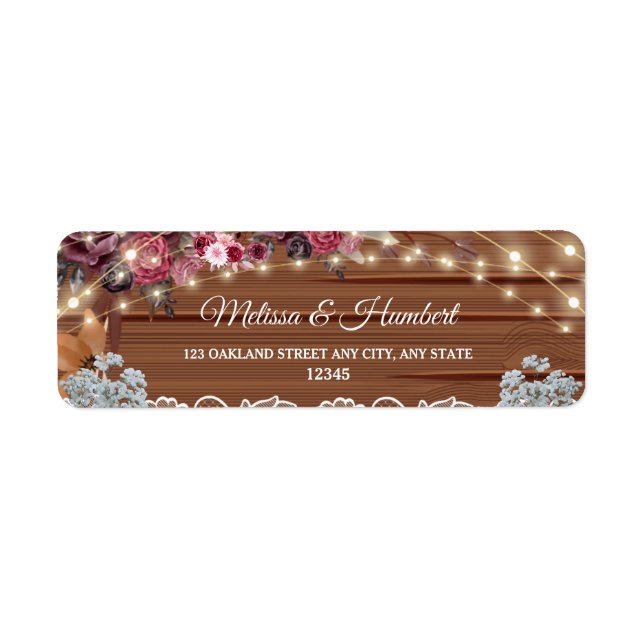 Rustic Lights Baby's Breath Wedding Return Address (Front)