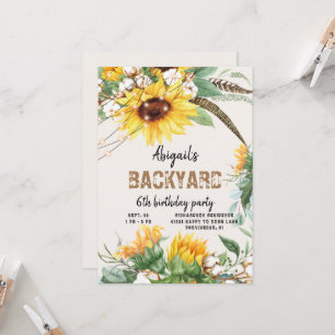 Rustic Lights Backyard Child Birthday Party Invitation