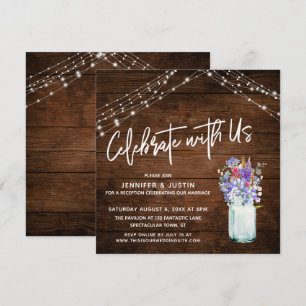 Rustic Lights Celebrate With Us Wildflowers in Jar Invitation