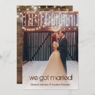 Rustic Lights Photo Wedding Announcement Reception