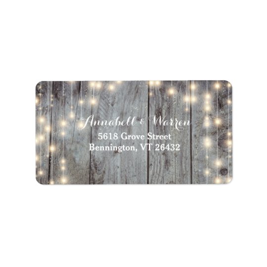 Rustic Lights Wood Return Label Address Label