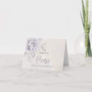 Rustic Lilac and Alabaster Peony Floral Thank You Card