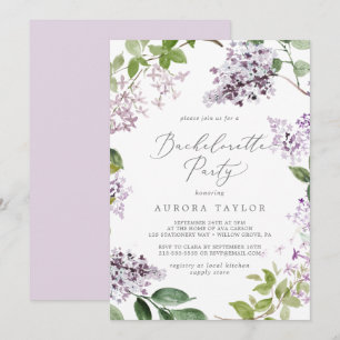 Rustic Lilac Bachelorette Party Invitation