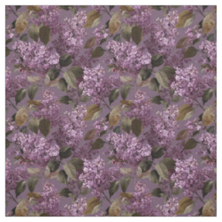 Rustic Lilac Botanical Bold Vintage Boho Floral Fabric