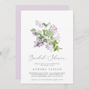 Rustic Lilac Bridal Shower Invitation