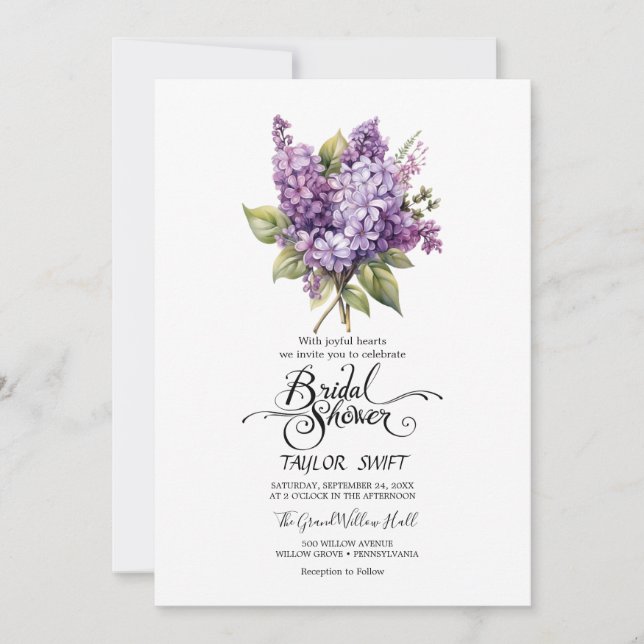 Rustic Lilac | Bridal Shower Invitation (Front)